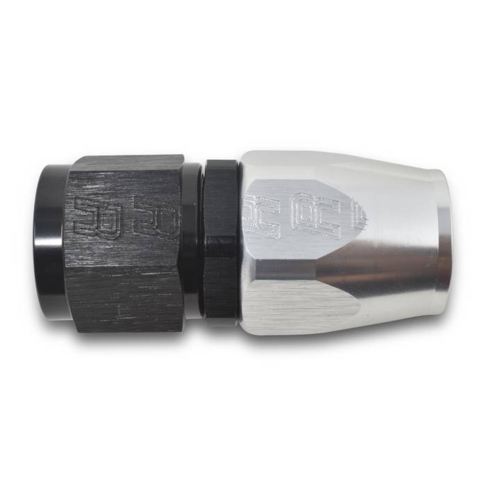 Russell - Russell 12AN ProClassic Straight Hose End With Black/Silver Finish 610053