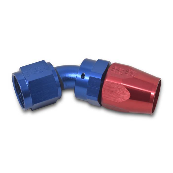 Russell - Russell 6AN ProClassic Swivel 45 Degree Hose End With Red/Blue Finish 610090