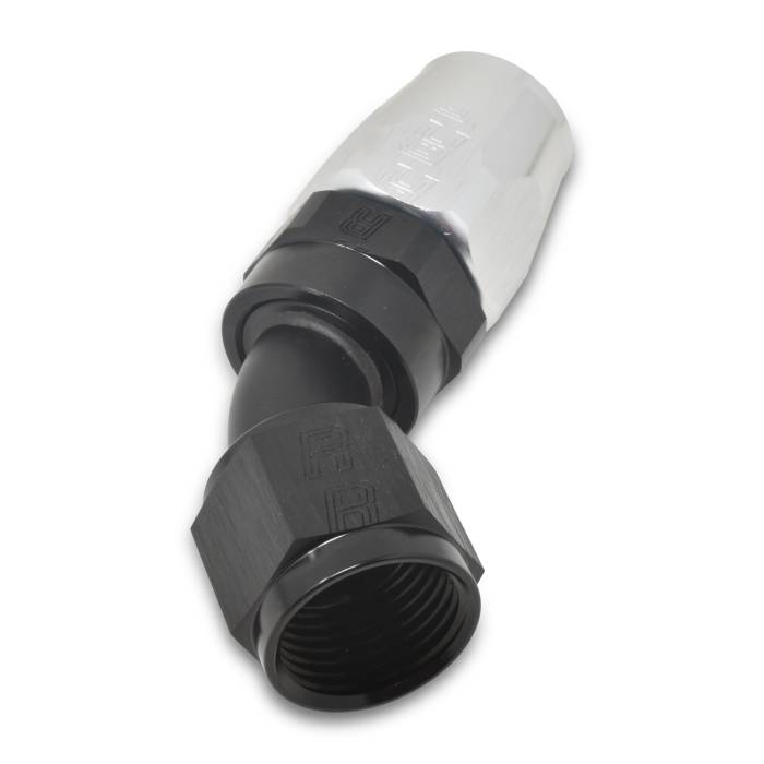 Russell - Russell 4AN ProClassic 45 Degree Hose End With Black/Silver Finish 610083