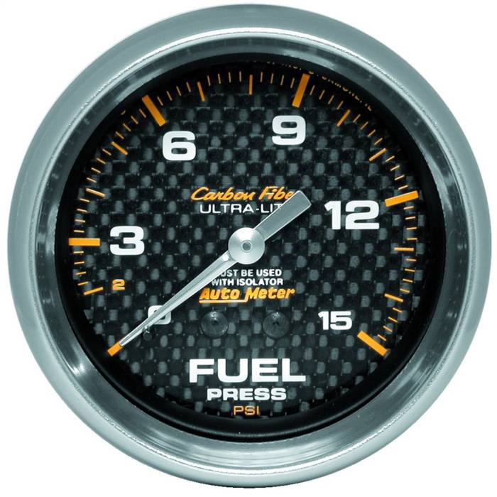 AutoMeter - AutoMeter Carbon Fiber Mechanical Fuel Pressure Gauge 4811