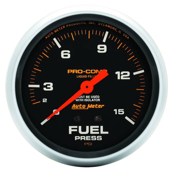 AutoMeter - AutoMeter Pro-Comp Liquid-Filled Mechanical Fuel Pressure Gauge 5413