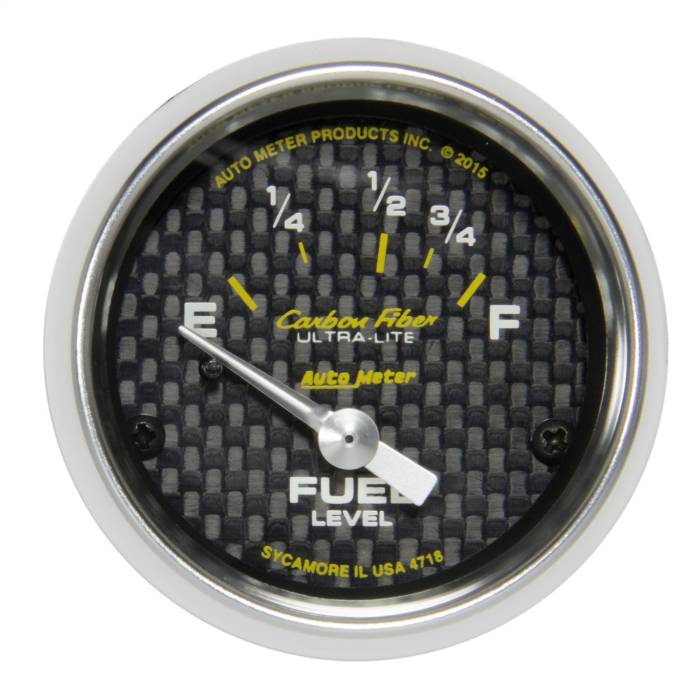 AutoMeter - AutoMeter Carbon Fiber Electric Fuel Level Gauge 4718