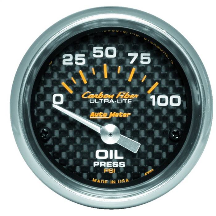 AutoMeter - AutoMeter Carbon Fiber Electric Oil Pressure Gauge 4727