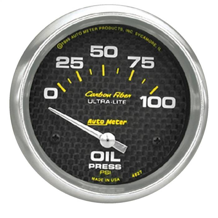 AutoMeter - AutoMeter Carbon Fiber Electric Oil Pressure Gauge 4827