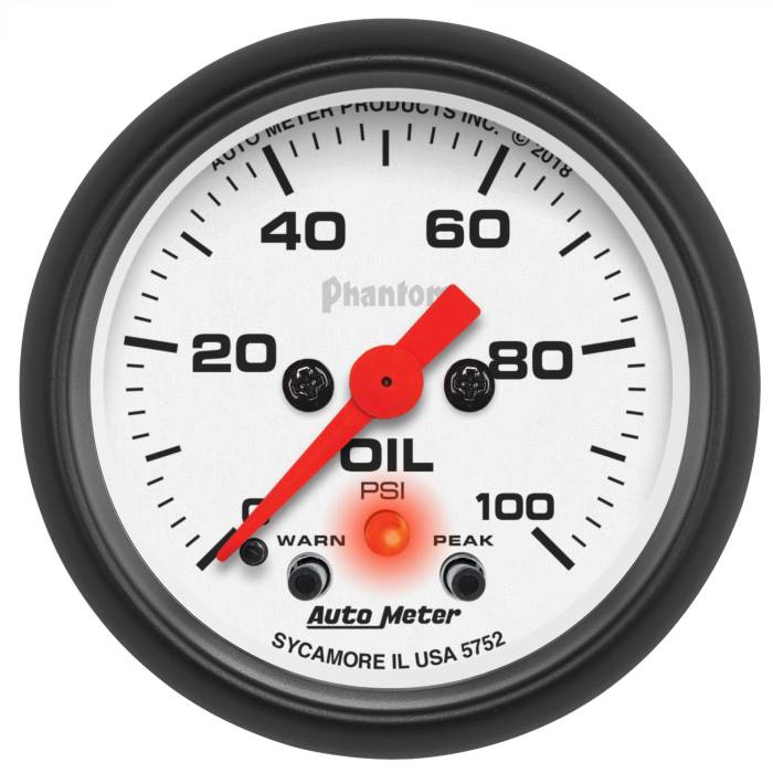 AutoMeter - AutoMeter Phantom Electric Oil Pressure Gauge 5752