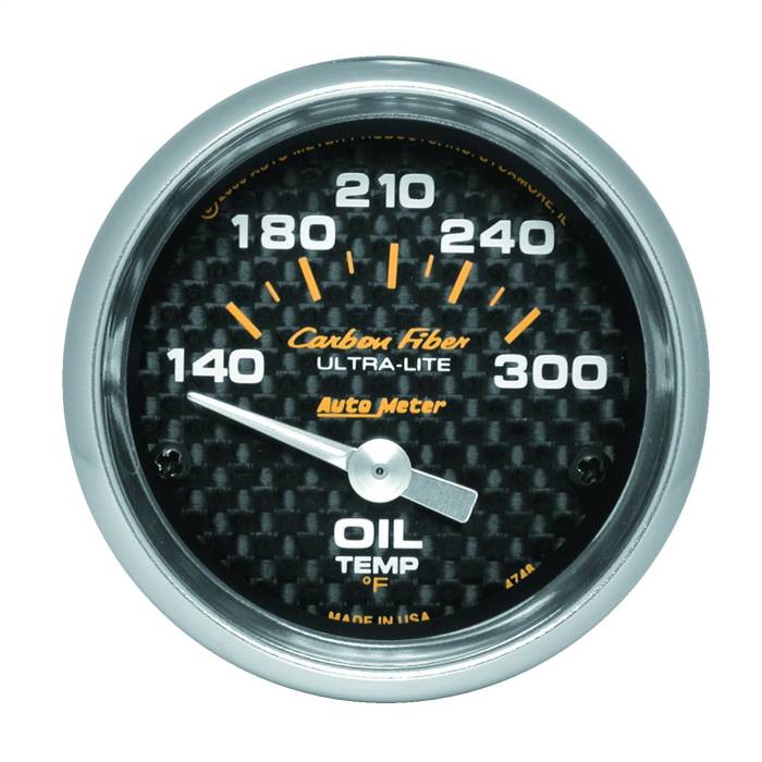 AutoMeter - AutoMeter Carbon Fiber Electric Oil Temperature Gauge 4748