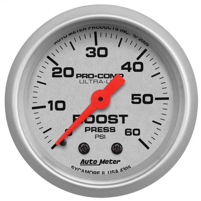 AutoMeter - AutoMeter Ultra-Lite Mechanical Boost Gauge 4305