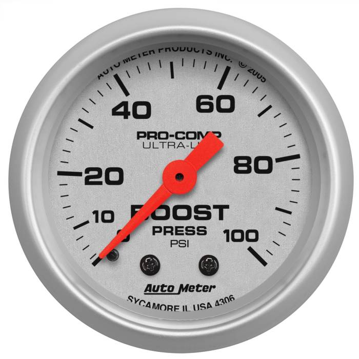 AutoMeter - AutoMeter Ultra-Lite Mechanical Boost Gauge 4306