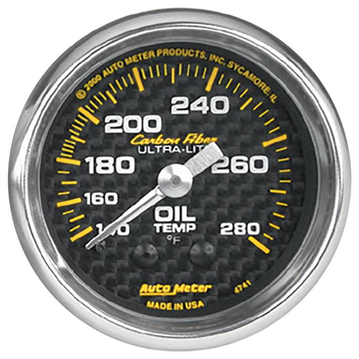 AutoMeter - AutoMeter Carbon Fiber Mechanical Oil Temperature Gauge 4741