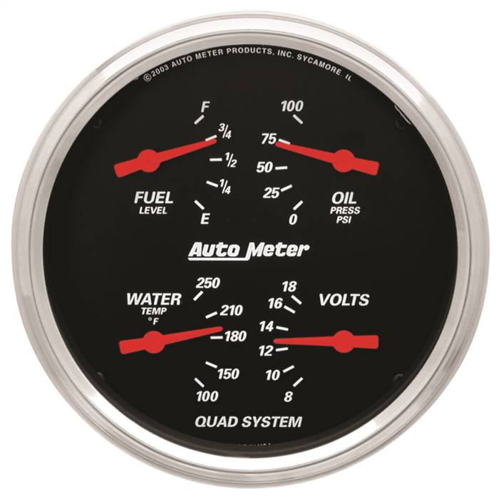 AutoMeter - AutoMeter Designer Black Quad Gauge 1419