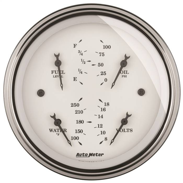 AutoMeter - AutoMeter Old Tyme White Quad Gauge 1614