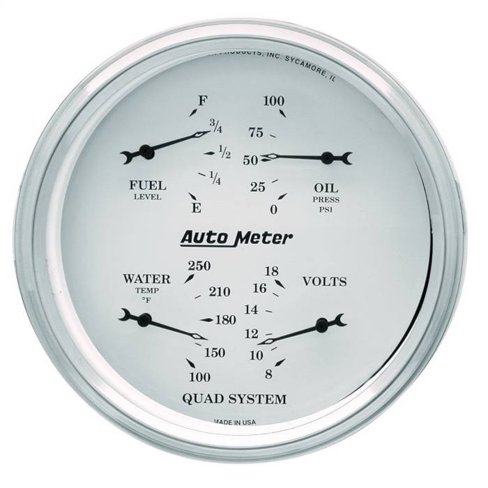 AutoMeter - AutoMeter Old Tyme White Quad Gauge 1619