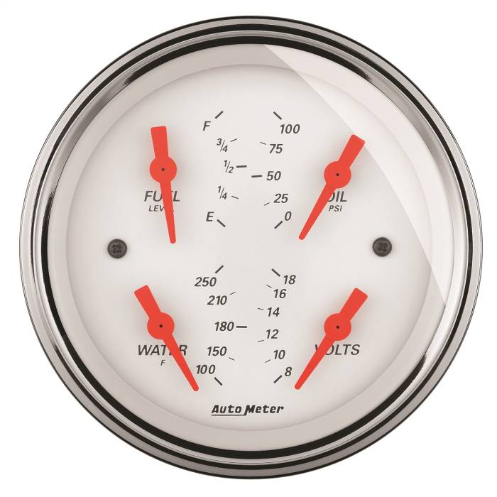 AutoMeter - AutoMeter Arctic White Quad Gauge 1314