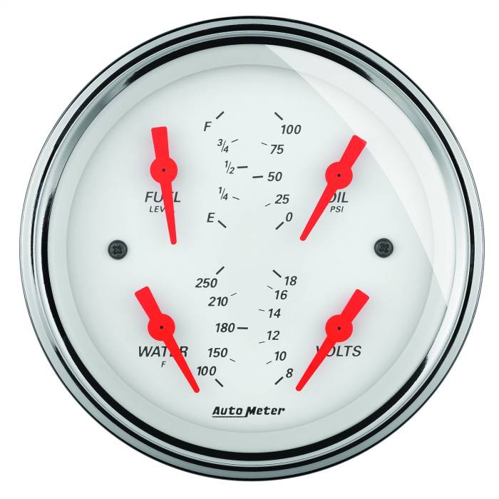 AutoMeter - AutoMeter Arctic White Quad Gauge 1319