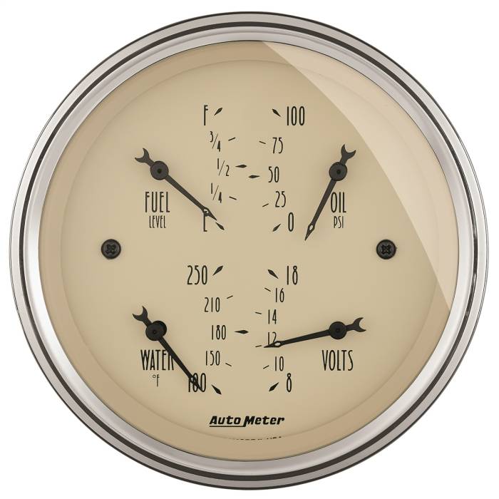 AutoMeter - AutoMeter Antique Beige Quad Gauge 1814