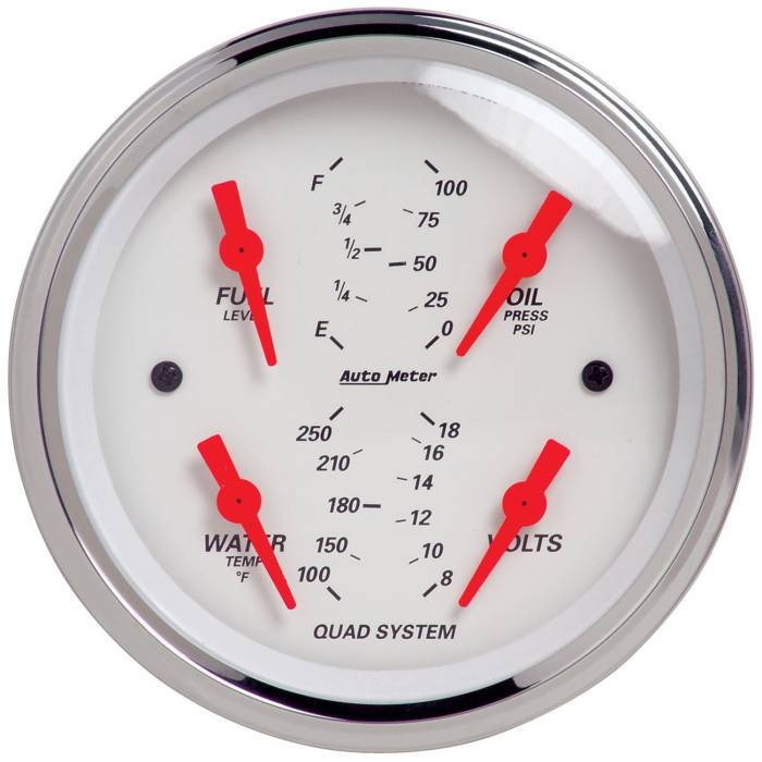 AutoMeter - AutoMeter Arctic White Quad Gauge 1312