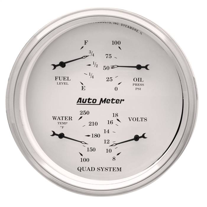 AutoMeter - AutoMeter Old Tyme White Quad Gauge 1610