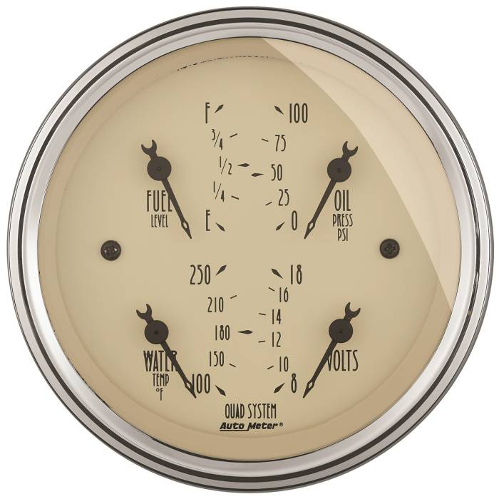 AutoMeter - AutoMeter Antique Beige Quad Gauge 1812