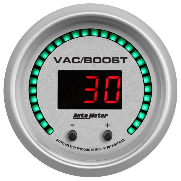 AutoMeter - AutoMeter Ultra-Lite Elite Digital Two Channel Vacuum/Boost Gauge 6758-UL