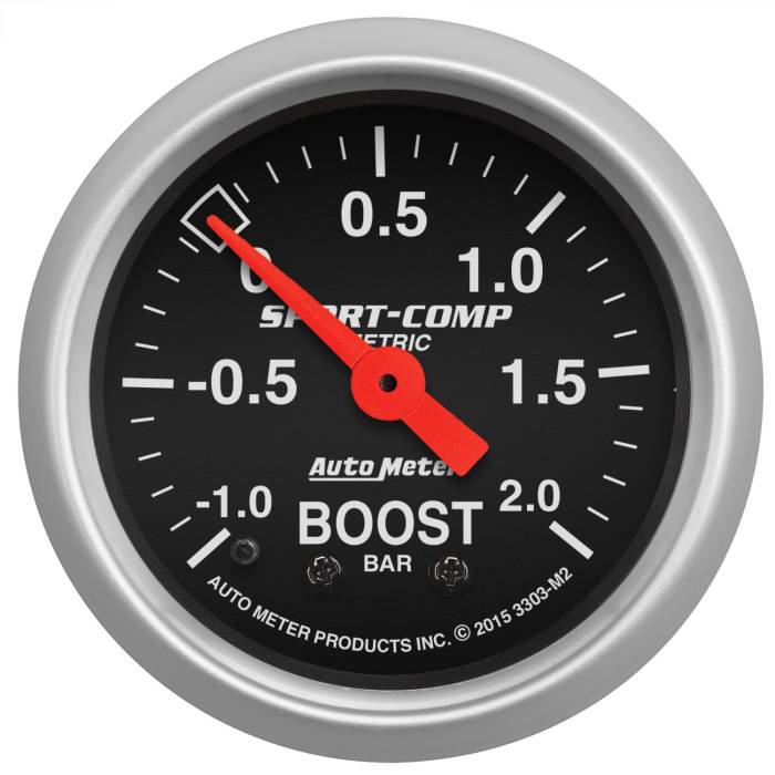 AutoMeter - AutoMeter Sport-Comp Mechanical Boost/Vacuum Gauge 3303-M2