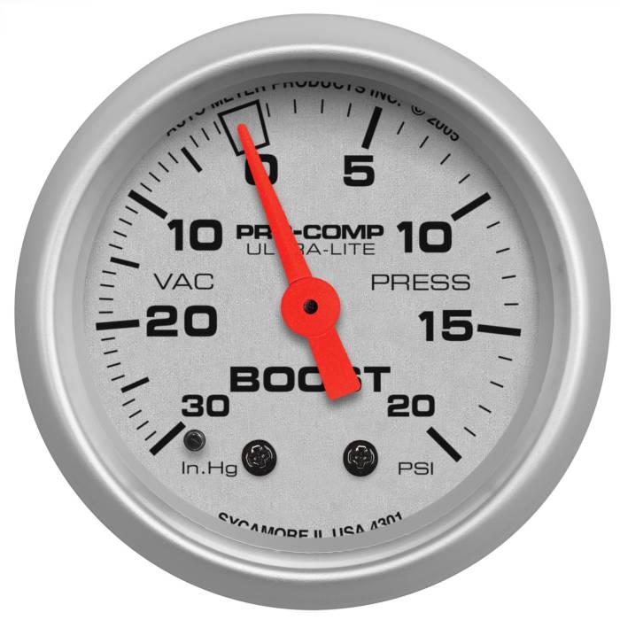 AutoMeter - AutoMeter Ultra-Lite Mechanical Boost/Vacuum Gauge 4301