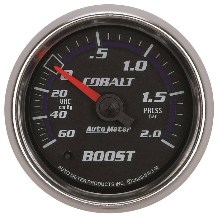 AutoMeter - AutoMeter Cobalt Mechanical Boost/Vacuum Gauge 6103-M