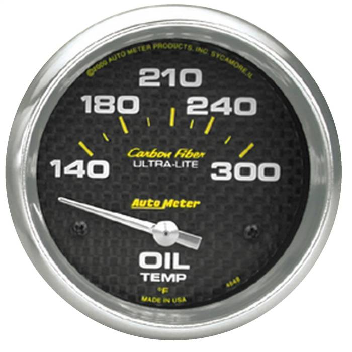 AutoMeter - AutoMeter Carbon Fiber Electric Oil Temperature Gauge 4848