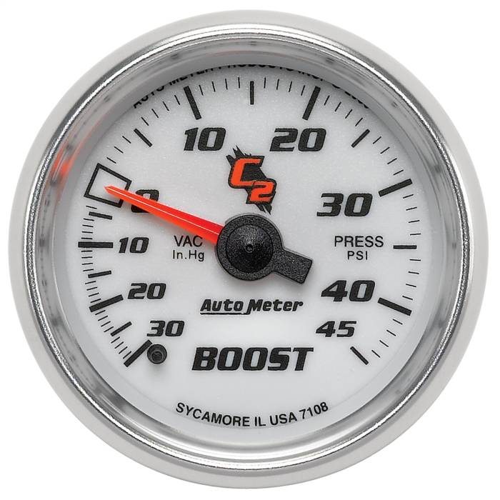 AutoMeter - AutoMeter C2 Mechanical Boost/Vacuum Gauge 7108