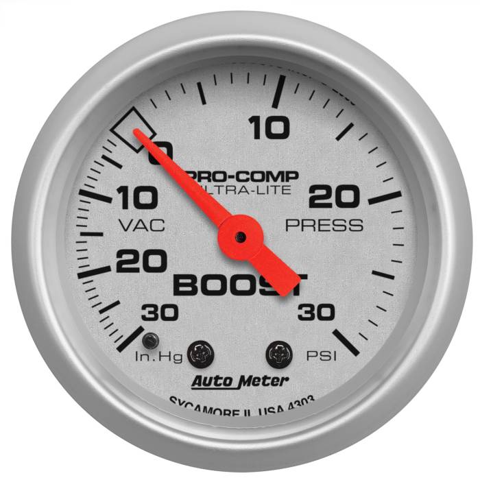 AutoMeter - AutoMeter Ultra-Lite Mechanical Boost/Vacuum Gauge 4303