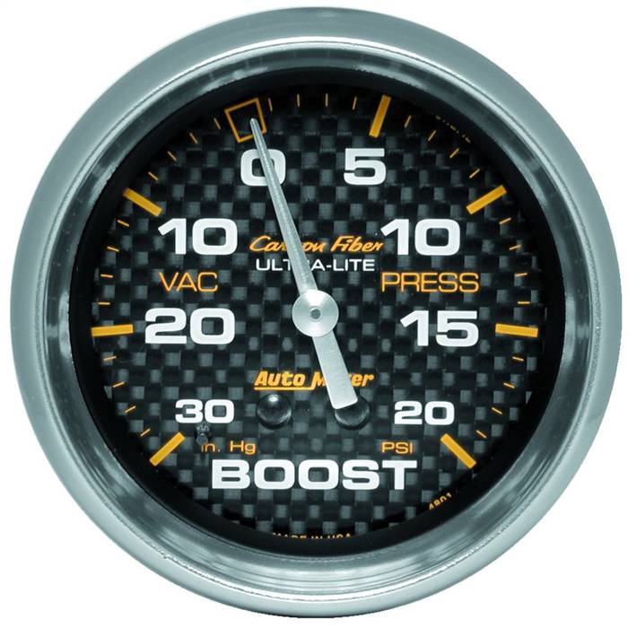 AutoMeter - AutoMeter Carbon Fiber Mechanical Boost/Vacuum Gauge 4801