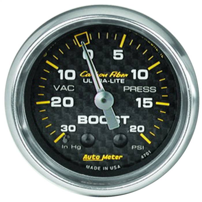 AutoMeter - AutoMeter Carbon Fiber Mechanical Boost/Vacuum Gauge 4701