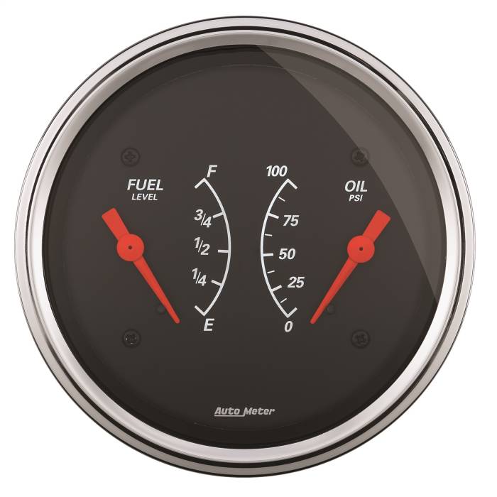 AutoMeter - AutoMeter Designer Black Oil/Fuel Dual Gauge 1434