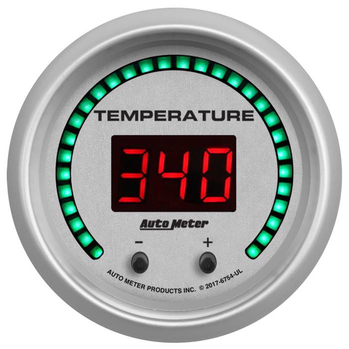 AutoMeter - AutoMeter Ultra-Lite Elite Digital Two Channel Fluid Temp Gauge 6754-UL