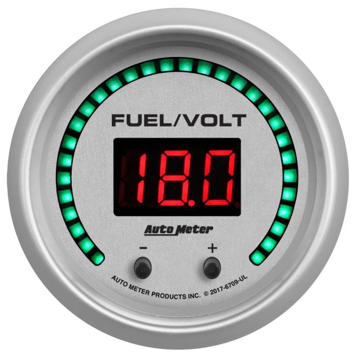 AutoMeter - AutoMeter Ultra-Lite Elite Digital Fuel Level/Voltage Gauge 6709-UL