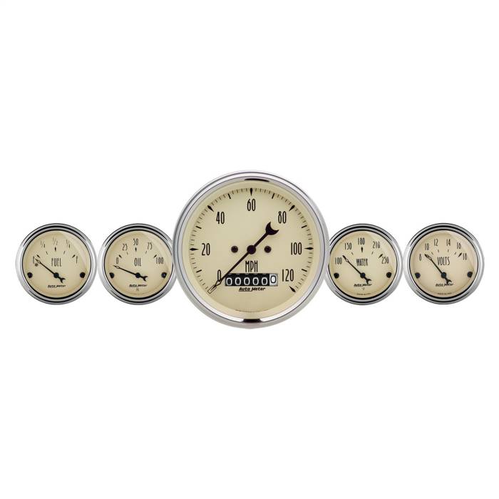 AutoMeter - AutoMeter Antique Beige 5 Gauge Set Fuel/Oil/Speedo/Volt/Water 1840