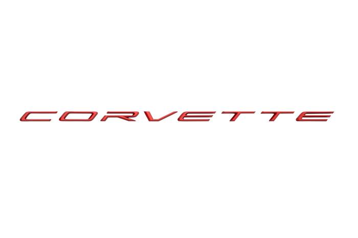 GM (General Motors) - 86526371 Corvette Script Rear Emblem in Propel Red