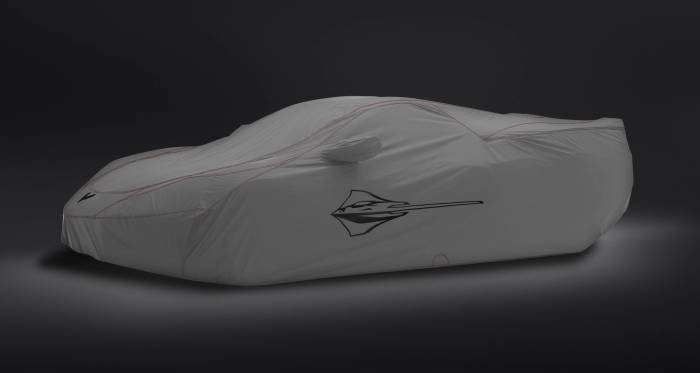 GM (General Motors) - 85138417 Premium Outdoor Car Cover in Gray with Stingray Logo and Access Panels