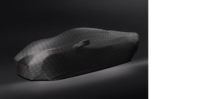 85607306 Premium Indoor Car Cover in Black with Debossed Crossed Flags Logo