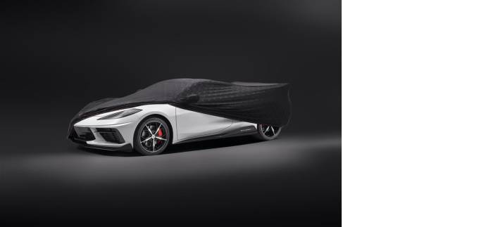 GM (General Motors) - 84865967 Premium Indoor Car Cover in Black with Debossed Crossed Flags Logo and Access Panels