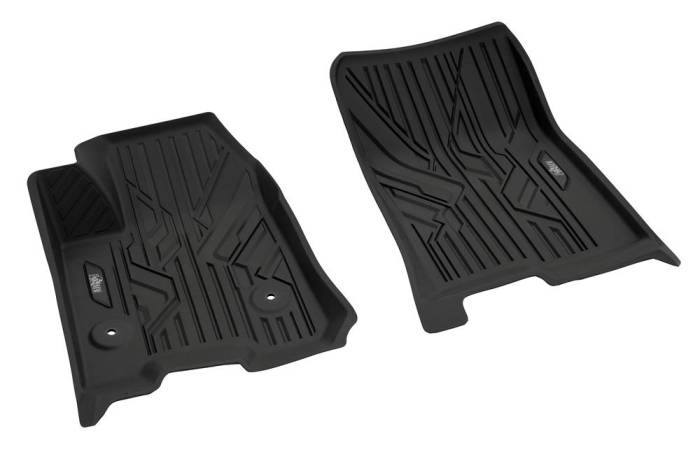 GM (General Motors) - 85654734 First-Row Premium All-Weather Floor Liners in Jet Black with Bison Logo
