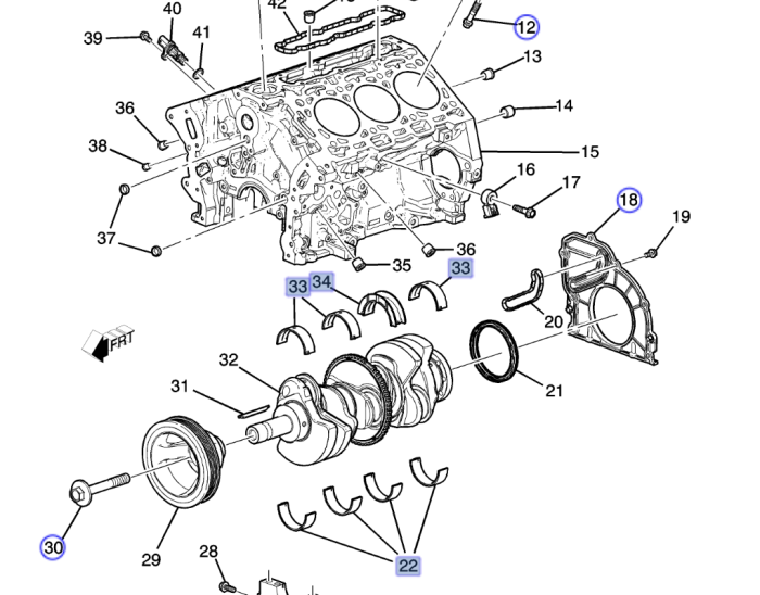 GM (General Motors) - 12744917 Crankshaft Bearing Kit