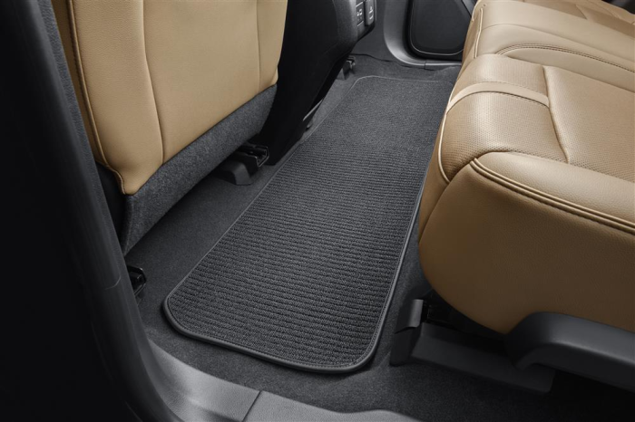 GM (General Motors) - 84576672 Second-Row One-Piece Premium Carpeted Floor Mat in Jet Black with Black Binding