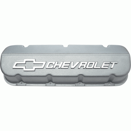 Chevrolet Performance Parts - 12371244 - Die-Cast Aluminum Valve Covers, BBC, As-Cast Finish with Chevrolet Logo