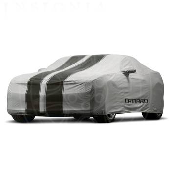 GM (General Motors) - 92223304 - 2011-15 Chevy Camaro Convertible Car Cover - Gray With Black Stripes, For Outdoor Use