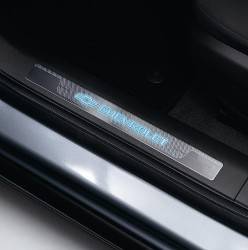 GM (General Motors) - 92240239 - Illuminated Door Sill Plates - 2011-14 Chevy Cruze, Front With Blue Illuminated Chevrolet Logo, Rear W/O Logo