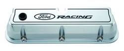 Proform Parts - Proform Parts 302-002 - Ford Racing Die-Cast Aluminum Valve Covers - Chrome with Recessed Emblems