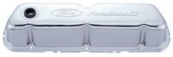 Proform - Proform Parts 302-070 - Ford Racing Stamped Steel Valve Covers - Chrome with Embossed Emblems