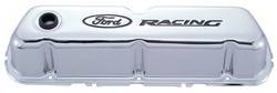 Proform - Proform Parts 302-071 - Ford Racing Stamped Steel Valve Covers - Chrome with Black Emblems