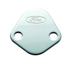Proform Parts - Proform Parts 302-290 - Fuel Pump Block-Off Plate - Chrome with Ford Oval Emblem
