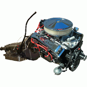 PACE Performance - SBC 350 290HP Chrome Finish Turn Key Engine by Pace Performance with 700R4 Transmission Package GMP-700R4290HP-1